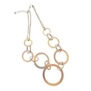 Copper toned circle rings necklace 20”